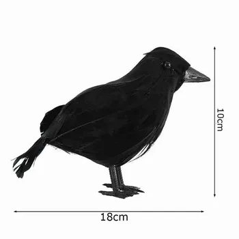 1pcs Halloween Simulacije Črna Vrana Živali Model Umetnega Vrana Črna Ptica Krokar Prop Strašno Dekoracijo Za Stranko