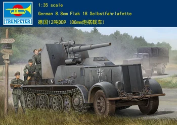 Prvi trobentač deloval 01585 1/35 obsega nemški 8.8 cm Uniforme 18 Selbstfahrlafette Tank