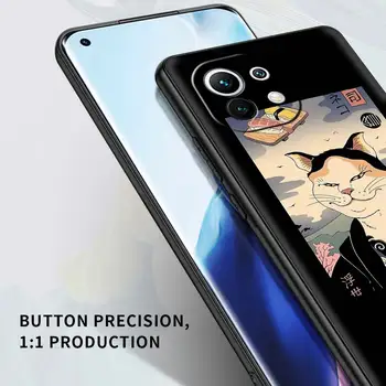 Japonski Samuraji Mačka Zmaj Mehko Primeru Za Xiaomi Mi Poco X3 NFC 10T Pro 11T Black Coques 9T M3 F3 11 Opomba 10 Lite 9 Telefon Kritje