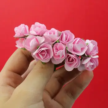 144PCS Umetno Majhen Papir Rose Ročno Stranka Dobave Poročni Avto Dekor Za svate Doma Dekor Ponaredek Cvetje, Poročne