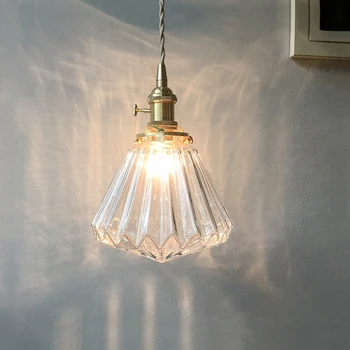 Vintage Steklo Obesek Luči za dnevno sobo, jedilnico doma dekor hanglamp Minimalističen E27 razsvetljave v zaprtih prostorih napeljave
