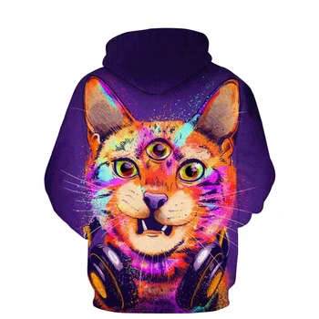 Risanka kawaii hoodies 3D Tiskanih Mačka oversize Moški ženska Majica Puloverju Long Sleeve Hooded zgornji del Trenirke Moški oblačila Vrhovi