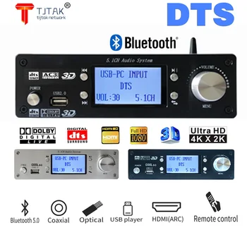 Tjtak RH-699X 4K Audio Dekoder Bluetooth 5.0 Vlaken Koaksialni 5.1 Kanal za HDMI-združljiv Zvočni Splitter DTS Dekoder Dolby