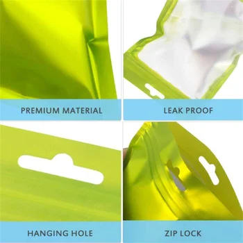 10pcs Mat Zip lock Plastično Vrečko Aluminijasto Folijo Hologram Hrane Torbica Dokaz Zadrgo Reclosable Mošnje za Nakit Embalaža